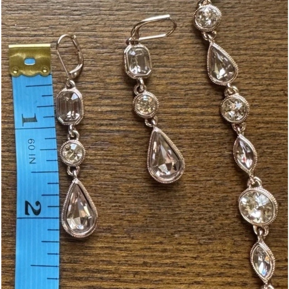 GIVENCHY Rhinestone Bracelet & Earrings In Rose Gold- Stamped - Picture 7 of 12